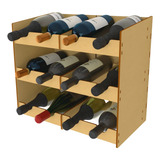 Cava Porta 12 Botellas Vino Estante Soporte Rack Cantina Mdf