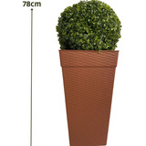 Vaso Grande 78cm + Planta Artificial  Decoração Varanda 