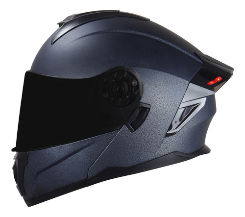 Casco Abatible Boston Texturizado Con Luces Led Certificado