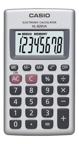 Calculadora Casio De Bolsillo Hl-820va Ideal Para Colegio Color Gris