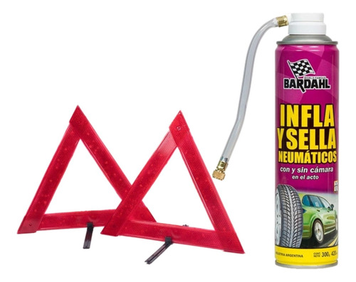 Kit Vehicular Aerosol Infla Sella Y Baliza Reglamentaria 