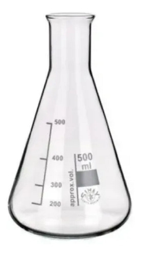 Erlenmeyer En Vidrio Boca Angosta De 1000 Ml Marca Simax