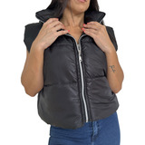 Chaleco Puffer Inflable Corto Mujer Moda Abrigo 