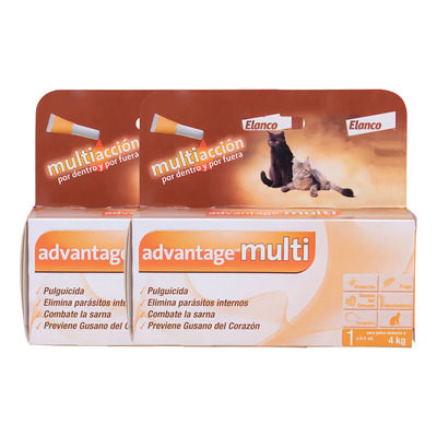 Advantage Multi Para Gatos Anti Pulgas Para Gatos 4kg 2pzs | Meses sin interés