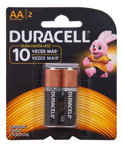 Pilha Alcalina Duracell Pequena Aa Pacote 2u