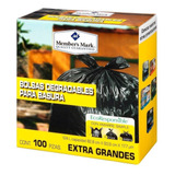 Bolsas P/basura Extra Grandes (124l), Member´s Mark 100 Pzas