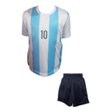 Conjunto Deportivo Camiseta Argentina Futbol + Short 6 Años