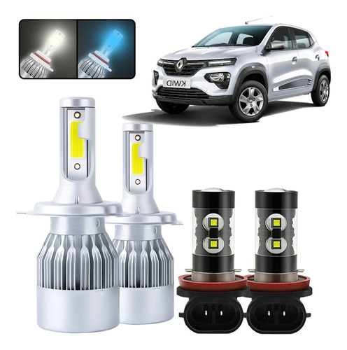 Kit De Focos Led H4 H11 Para Renault Kwid 2019