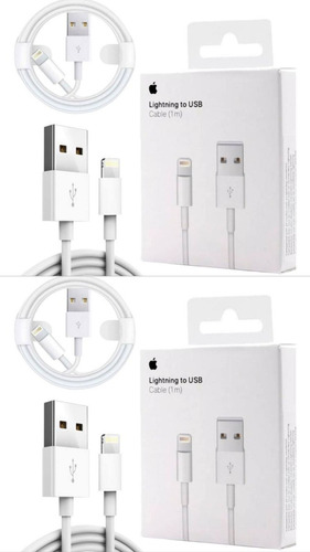Cabo Para iPhone Usb Lightning Apple 1 Metro Kit C/ 2 Cabos