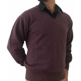 Pulover Sweater Bremer Lana Escote V - Chaleco Lote Oportuni