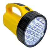 Lanterna Holofot Dp1706 Super 19 Leds Bivolt Recarreg Cor Da Lanterna Amarela Cor Da Luz Branca