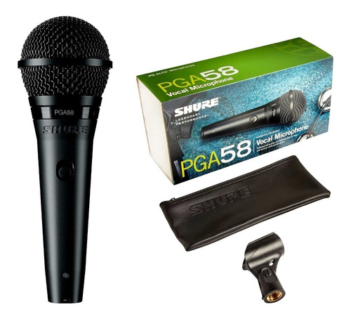 Microfone Shure Pga58 Lc Vocal Cardioide Dinâmico C/ Bolsa