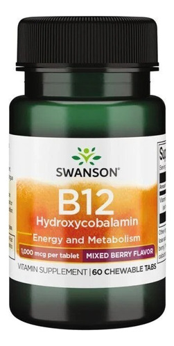Swanson Vitamina B-12 Sublinguales 60 Comprimidos Sabor Bayas