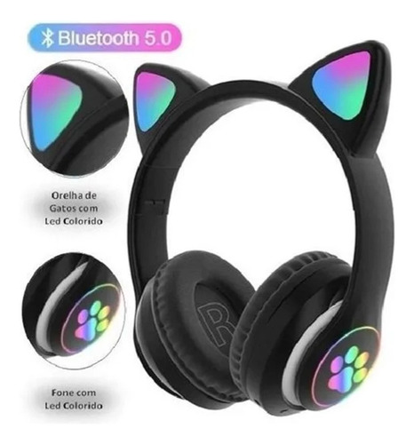 Auriculares Para Gatos Para Niñas Y Gatitos Con Luz Led Rgb