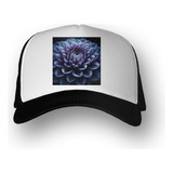 Gorra  Flor Loto Indigo Dahlia Violeta Floral M4