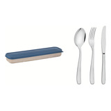  Set Individual Cubiertos Tramontina Acero Inox 3 Pz Estuche