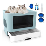 Caja De Arena Plegable Para Gatos Extragrande Con Tapa