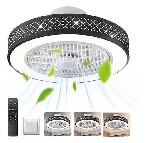 Ventilador Techo Lampara Moderno Ventilador Plafón Luz+aspas