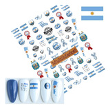 Stickers Autoadhesivos Para Uñas - Bandera Argentina  