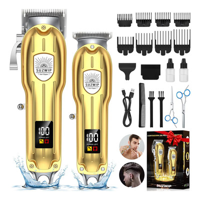 MOXIMX 2pzs Máquina Rasuradora Para Barba Afeitadora Cortadora Cabello Pelo Trimmer Profesional 9000rpm Cortapelos Y Recortadora Para Hombre Con Pantalla Led Y 8 Peines Guía | Envío gratis
