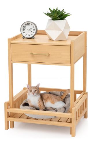 Koopro Mesa Auxiliar De Muebles Para Gatos Con Cama Extensib