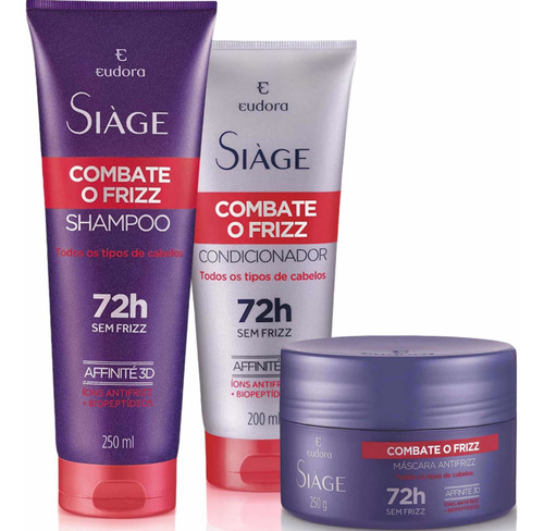  Combate O Frizz Siàge Eudora  - 3 Produtos