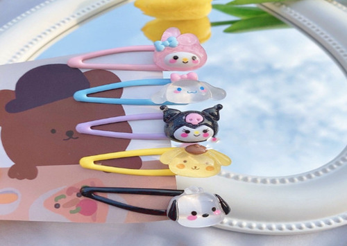 Pack 10 Pasadores Sanrio Melody Kuromi Pochacco Cinnamoroll