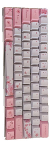 Teclado Mecanico Rosado Con Flores Pinza Y Repuestos