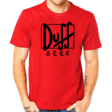 Camiseta Camisa Cerveja Duff Beer Simpson Vermelha L45
