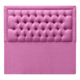 Respaldo Capitoné Frame Tachas Super King Lino Fucsia