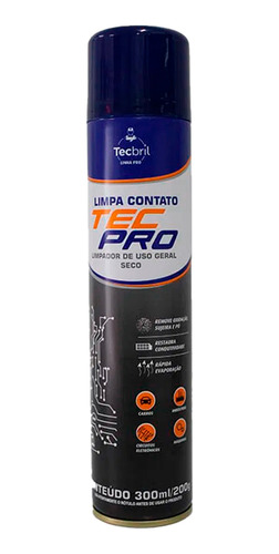 Limpa Contato Elétrico Eletrônico Conectores 300ml Tec Pro