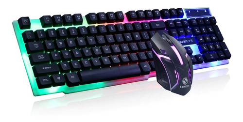 Combo Teclado Y Mouse Ergonómico Retroiluminado Led Usb Ñ