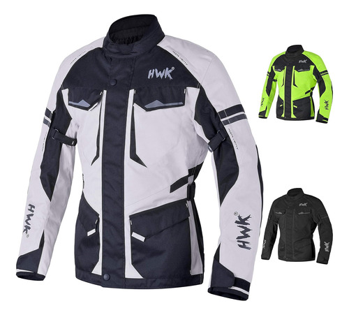 Chaqueta De Protección Para Motociclista Hwk Xxl Gris Claro