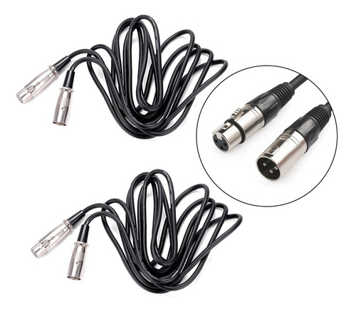 Cable Xlr Balanceado Bomge De 3 M, Juego De 2 Partes