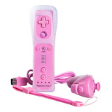 Wii Remote Motion Plus Interno + Nunchuck Rosa + Funda