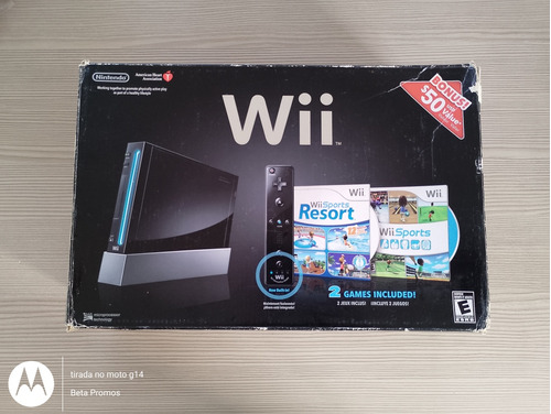 Nintendo Wii Black Piano + Wii Sports - Na Caixa 
