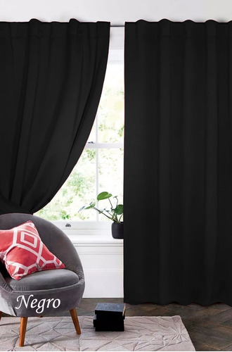 Juego De Cortinas Blackout Vinilico Engomado Bloquea 100%