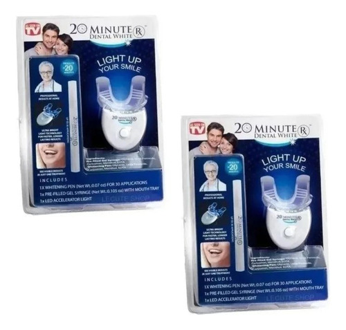 Kit Blanqueador Dental 20 Minutes Lámpara Uv Dientes 2 Pzas