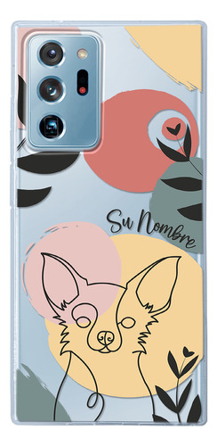 Funda Para Galaxy Mujer Perrito Chihuahua Minimal Nombre