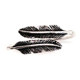 Anillo Dos Plumas Plata Fina 925