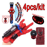 Kit 4, Nuevo Guante De Plástico Spider Man Juguetes Cosplay