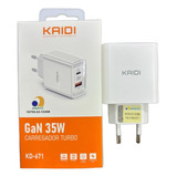 Fonte Carregador Celular Kaidi Turbo 35w Saída Usb-c + Usb