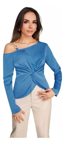 Blusa Cklass 961-24 Azul Acero Outlet/saldos Mchn