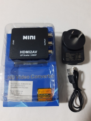 Adaptador De Hdmi A Rca Con Fuente De 5vcc 