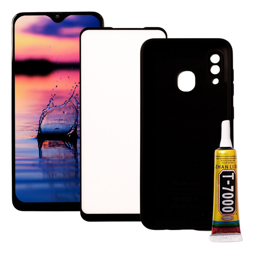 Kit Frontal + Cola + Película + Case Compatível Samsung A30