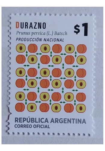 2016 $ 1. Producción Nacional Durazno. Gj 4154. Mint
