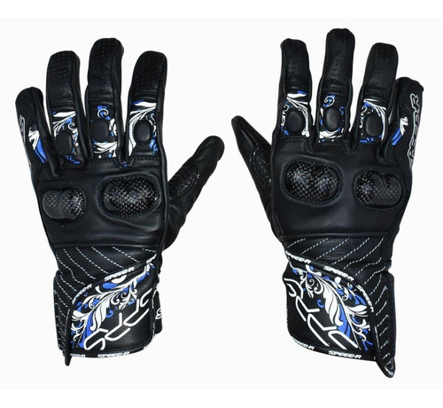 Guantes Deportivo De Piel Para Moto, Dama , Negro, Kromtek