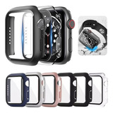 6pcs Case Cristal Templado Para Apple Watch Series 8 7 6 5 4