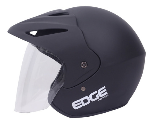 Casco De Moto Negro Semi Integral Edge Falcon Cuatrimotos Color Negro Mate Tamaño Del Casco Talla Xl