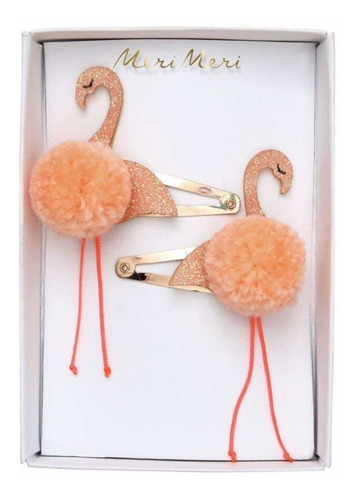 Meri Meri Accesorio Broches Para El Cabello Flamingo Pompón